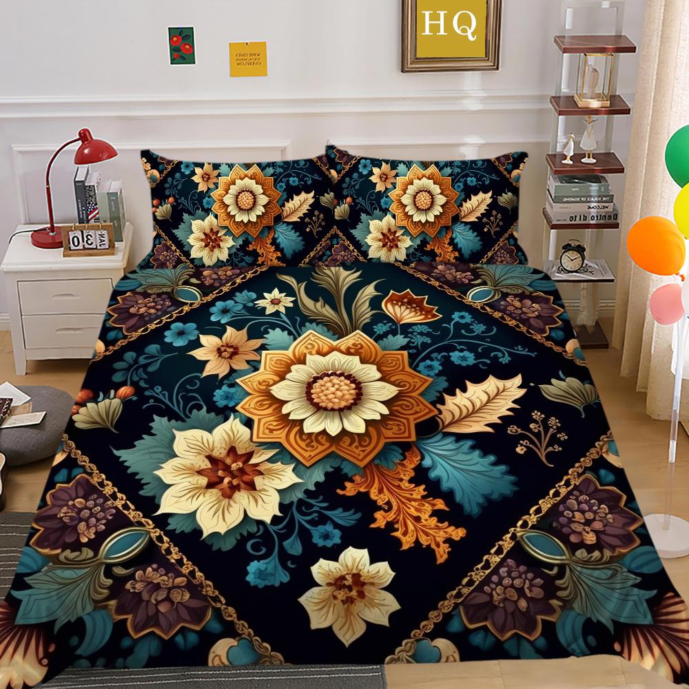 3D Роскошный женский пододеяльник с цветочным принтом, комплект королевского размера для спальни, декор из полиэстера, домашнее постельное белье