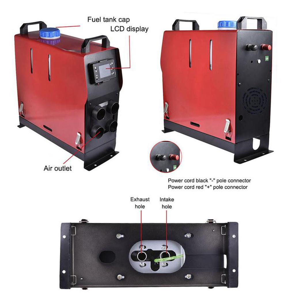 12V/24V Diesel Air Heater 5KW Fast Parking Heater with LCD Display Remote Control for Car, RV,