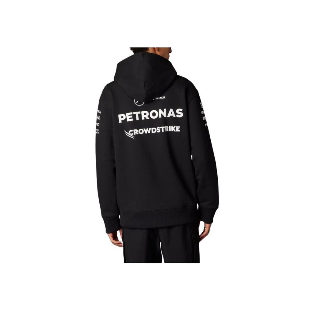 Adidas X Mercedes-Amg Petronas F1 Team Ss25 Удобный Универсальный Повседневный Полосатый Свитшот с Длинным Рукавом Мужской свитшот Черный JW5385