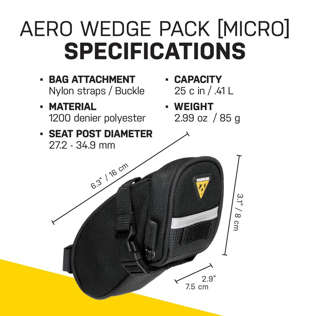 TOPEAK Aero Wedge Pack Микро Размер Черный (Ремешок Крепление)
