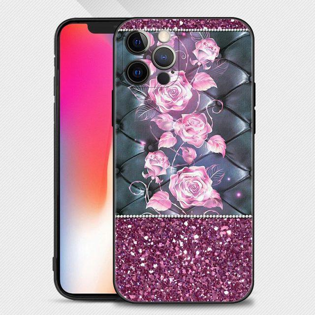 Розовый фиолетовый чехол для телефона с блестящим узором для Apple Iphone 14 13 12 11 Pro Max 13 12 Mini Xs Max Xr X 7 8 Plus 6 6s Shell