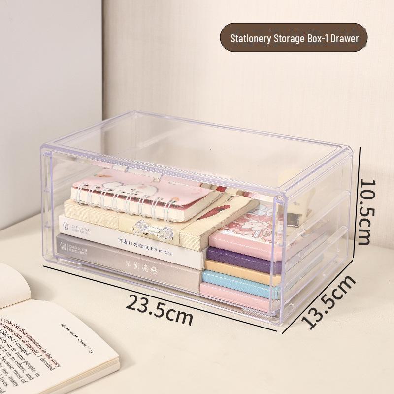 Прозрачный многослойный настольный органайзер для канцелярских принадлежностей с ящиками