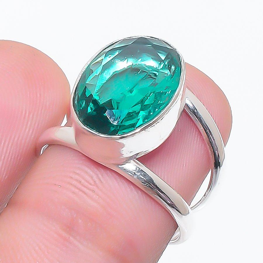 Natural Indicolite Tourmaline 925 Sterling Silver Jewelry Ring Size 6.5 q1K44