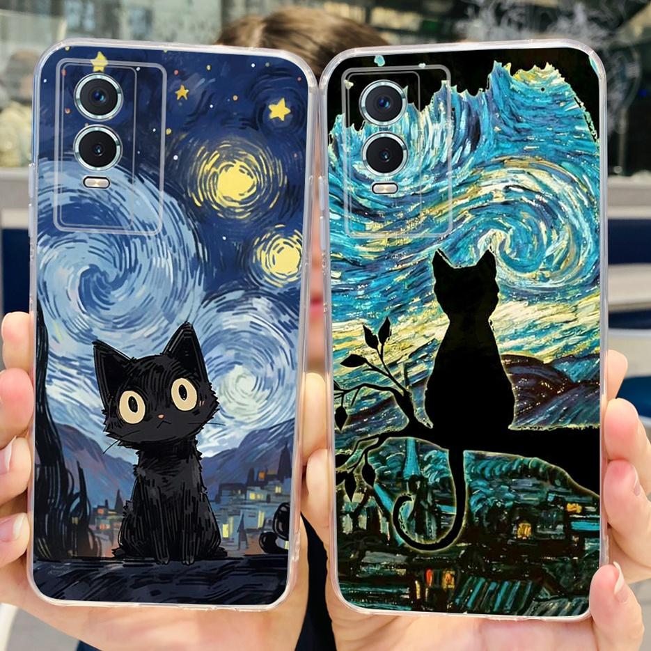 Чехол для Vivo Y76s Чехол для Vivo Y76 5G Стильный Расписной Чехол Прозрачный Силиконовый Чехол для Телефона Для Vivo Y74s Y 76 s VivoY76 5G Мягкие Fundas Coque