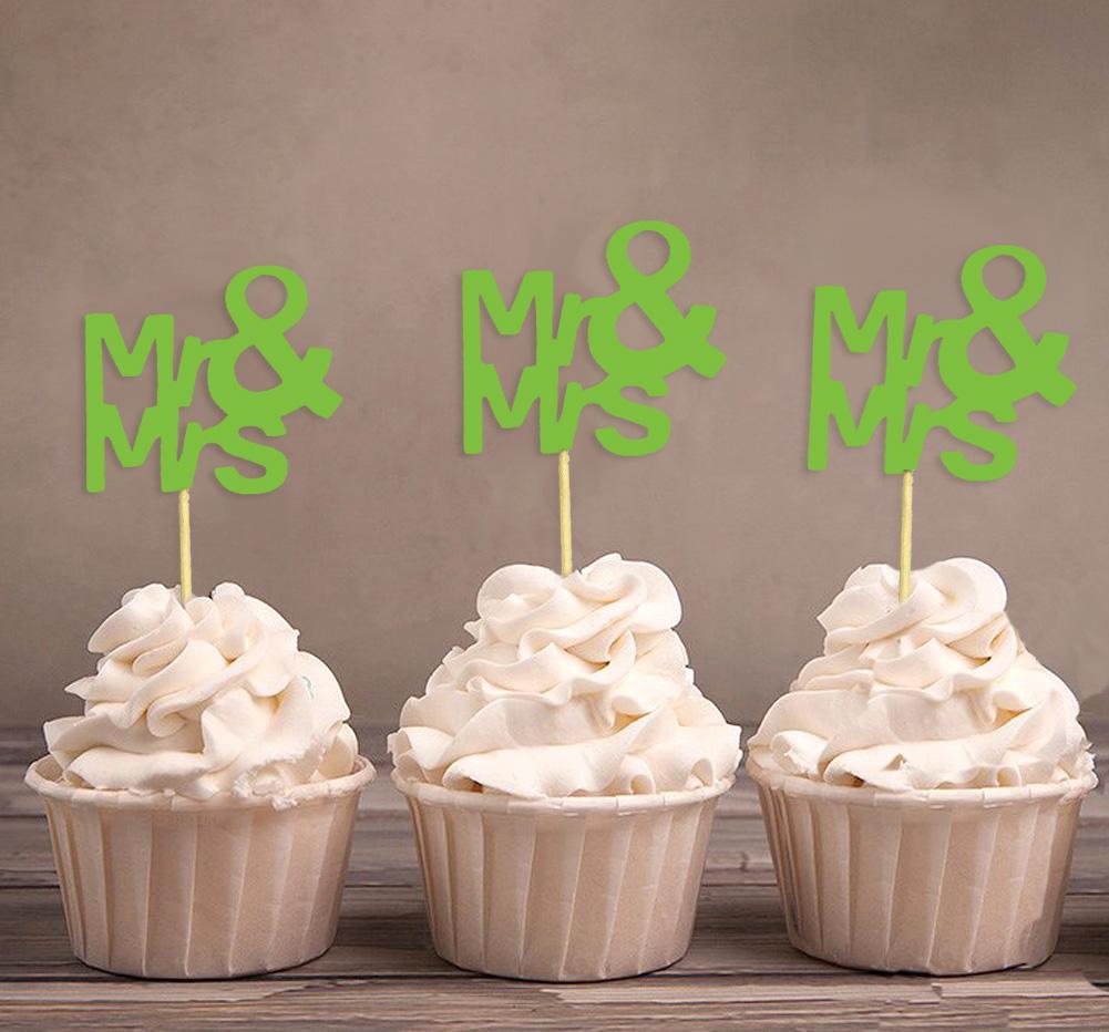 Darling Souvenir Wedding Cupcake Toppers Party Dessert Decorations - Pack Of
