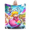 Princess Peach Star Fleece Throw Blanket Super Marioo Blanket for Home Office Super Warm Bed Rug