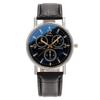 Fashion Three-eye Blue Light Mirror Men's Watch Men's Watch Quartz Belt Men's