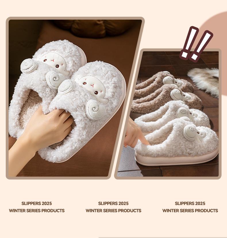Cozy Cotton Slippers: Warm Plush Indoor Slippers for Men & Women - Autumn/Winter 2025