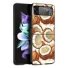 Чехол для телефона Samsung Galaxy Z Flip 3 4 5 6 7 Складной Черный Корпус Для Samsung Z Flip4 Flip5 ПК Жесткая Крышка Летний Кокос