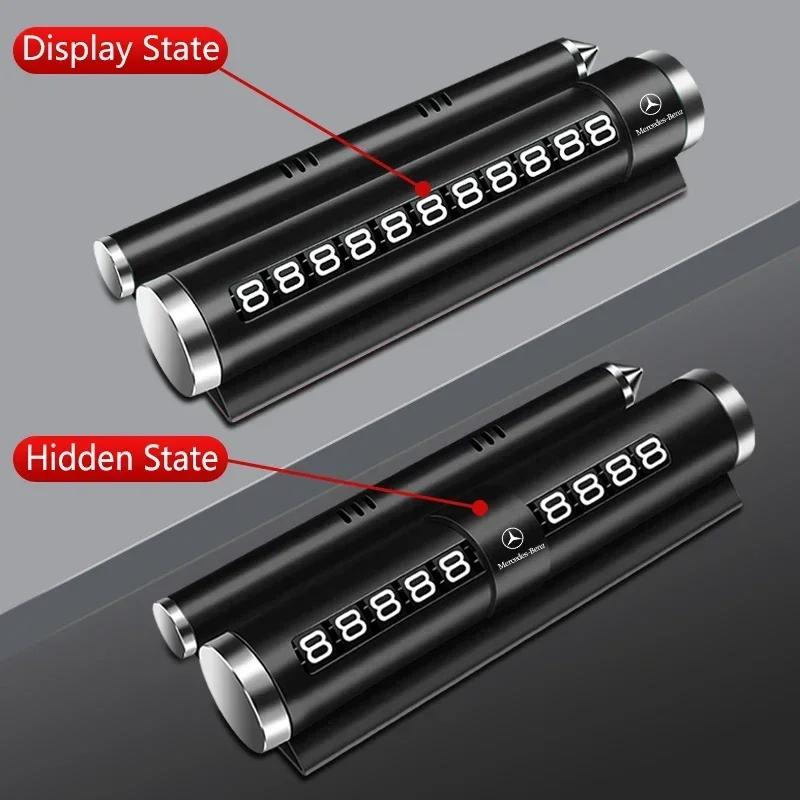 FGO2 Car Temporary Parking Card Phone Number Card Plate For Mercedes Benz W212 W213 W205 W177 W247 W176 X253 etc Auto Accessories