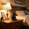 Compact Cat Sculpture 3D Printed Figurine Mysterious Black Statue Collectible Animal for Home Office Desk Decor Gifts Lovers Car Dashboard