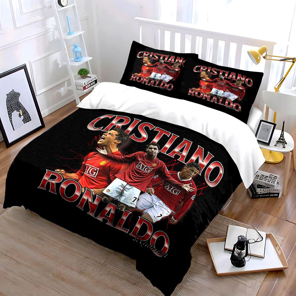 Cristiano Ronaldo Soccer Set Bedding Duvet Cover Set Duvet Cover Pillowcases (1*Duvet Cover 2*Pillowcases, without duvet insert)