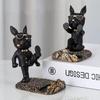 Статуэтка французского бульдога Настольный декор Милые скульптуры собак Держатель для телефона Фигурка животного Подставка для мобильного телефона Домашний офис Декор