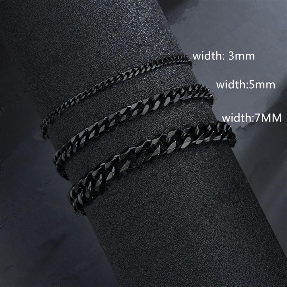 Gifts 3/5/7mm Fashion Men's Classic Cuban Wide Chain Men's Bracelet