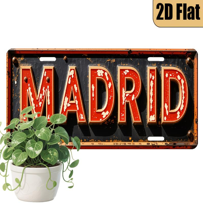 D Flat pc Decoration Only Vintagestyle Plaque Madrid Themed Decorative Plaque Vintage Plaque for Home