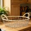 Storage Basket, Stainless Steel Woven Multi-Purpose Organizer, Large Capacity Stackable Fruit Bowl for Kitchen Bathroom Bedroom And More