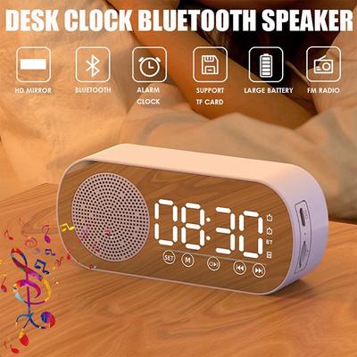 Зеркальные часы, домашние часы с Bluetooth-динамиком, HiFi качество звука, FM-радио, будильник, поддержка TF-карты