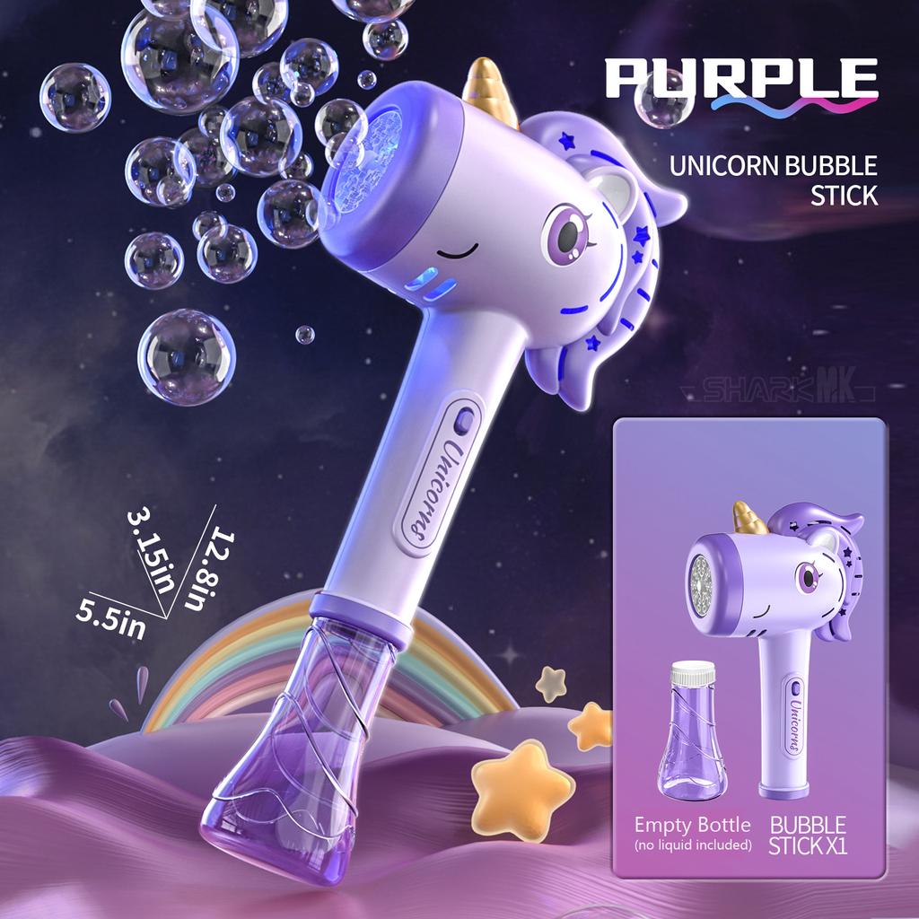 Unicorn electric bubble gun toy bubble machine automatic soap blower with lightsChristmas party games children's gifts