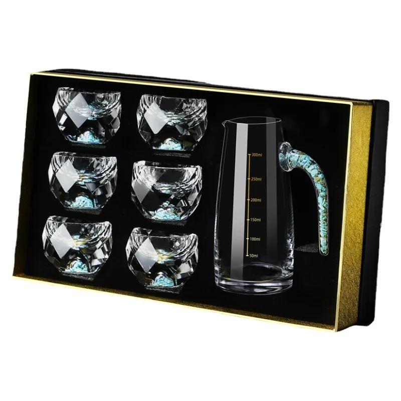 Набор европейских маленьких бокалов для вина, 50 мл, Star Man, бирюзовый, Nordic Wind Star, бокалы для вина Diamond, простая подарочная коробка