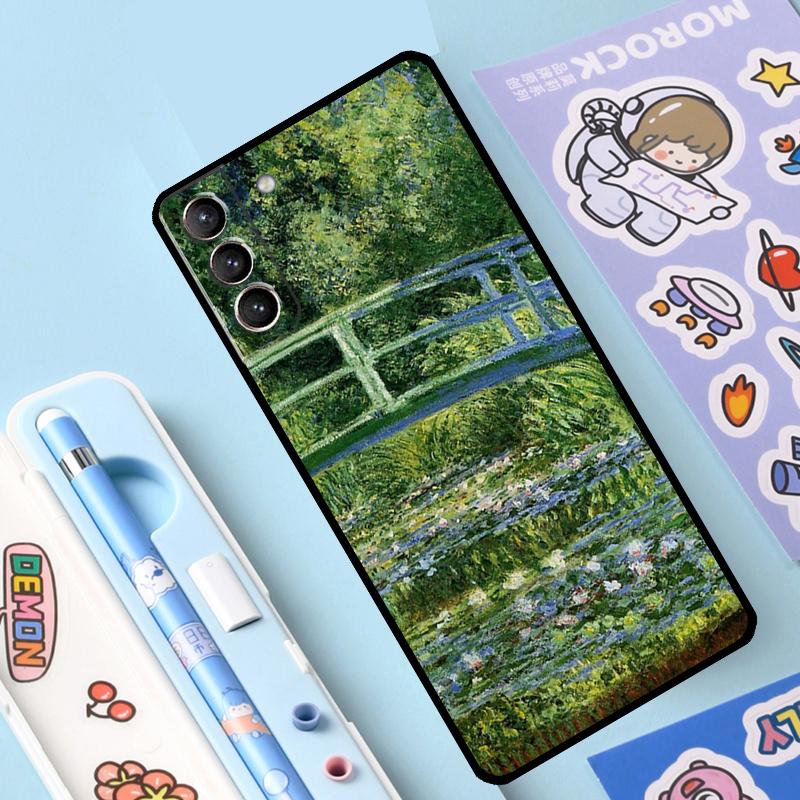 Чехол Claude Monet Garden Lotus Bridge для Samsung Galaxy S23 S22 S21 Ultra S20 FE S9 S10 Note 10 Plus Note 20 Ultra с полным покрытием
