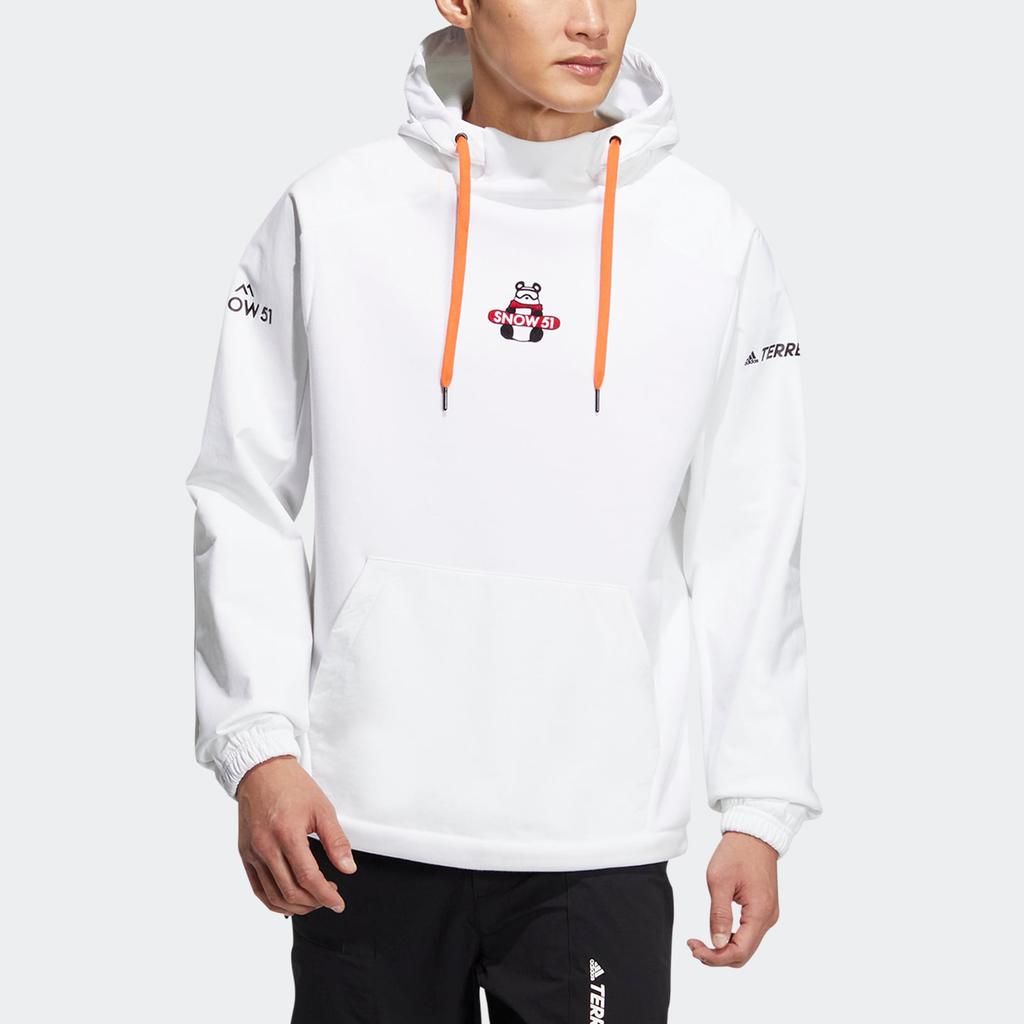 adidas Толстовка с капюшоном и принтом логотипа унисекс, белая IC8172