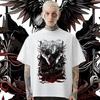 Футболка Black Wings Raven, свободные футболки из молочного волокна, ретро-топы для мужчин, свободная футболка высокого качества, модные уличные топы