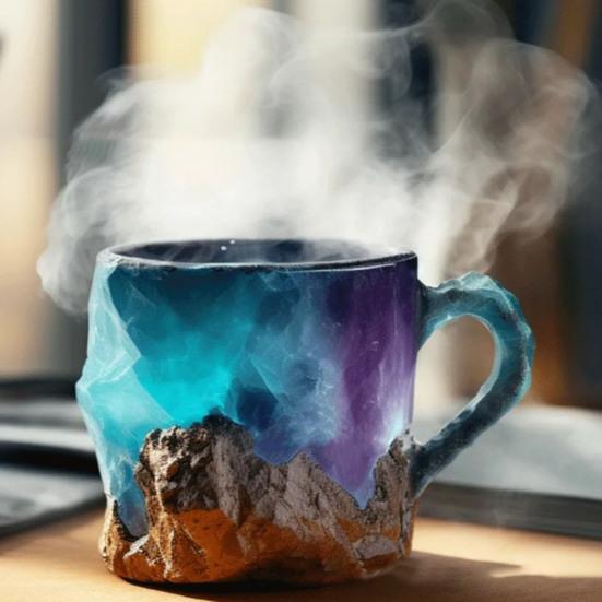 Минеральная хрустальная кружка для кофе, чашка для воды, новинка, кружки для напитков, цветная полупрозрачная кружка для чая для горячих напитков, элегантный рождественский подарок для домашнего офиса