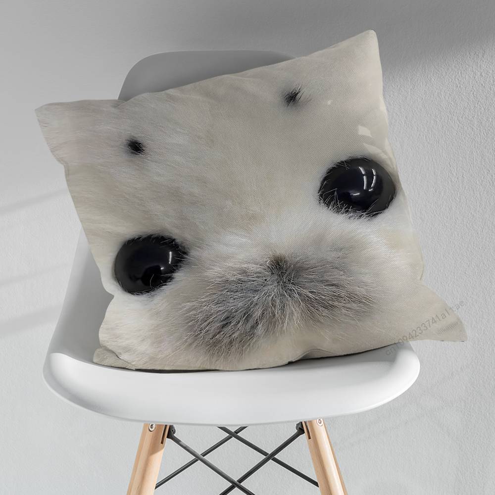 Animal Seal Cute Throw Pillow Case Living Room Sofa Cushion Cover For Home Bedroom Decoration Protector