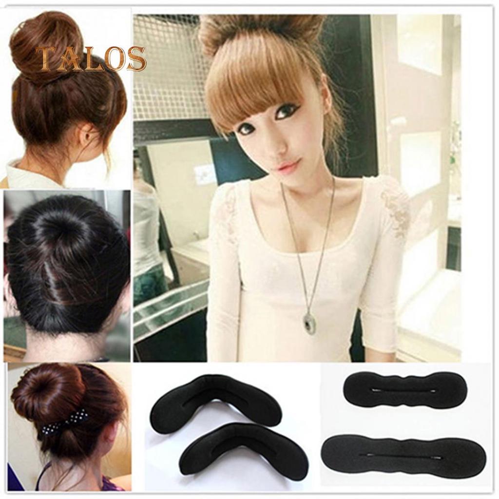 2Pcs Magic Sponge Clip Foam Donut Hair Styling Bun Curler Tool Maker Ring Twist Hairs Trinket