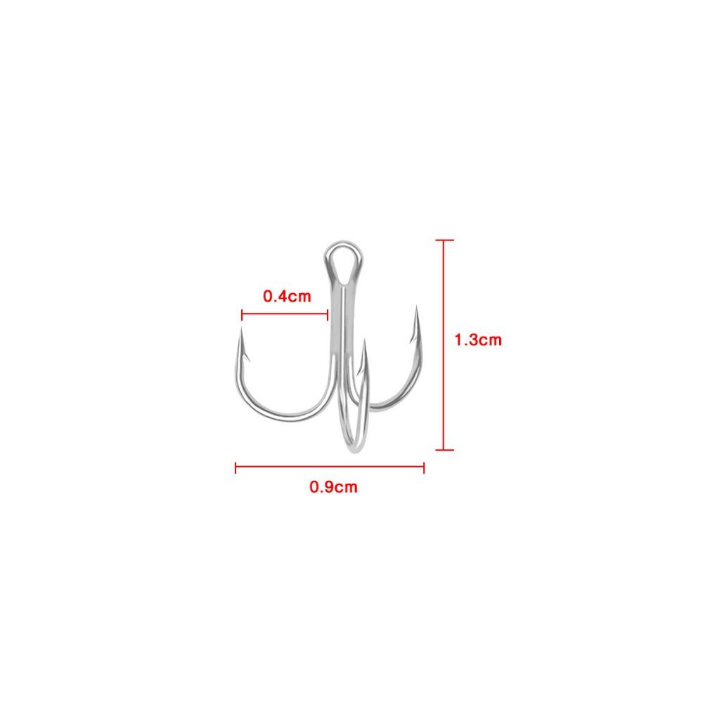 50 шт./набор Белый никель Крючки для приманок Заточенные Рыболовные снасти из высокоуглеродистой стали Тройные Джиговые