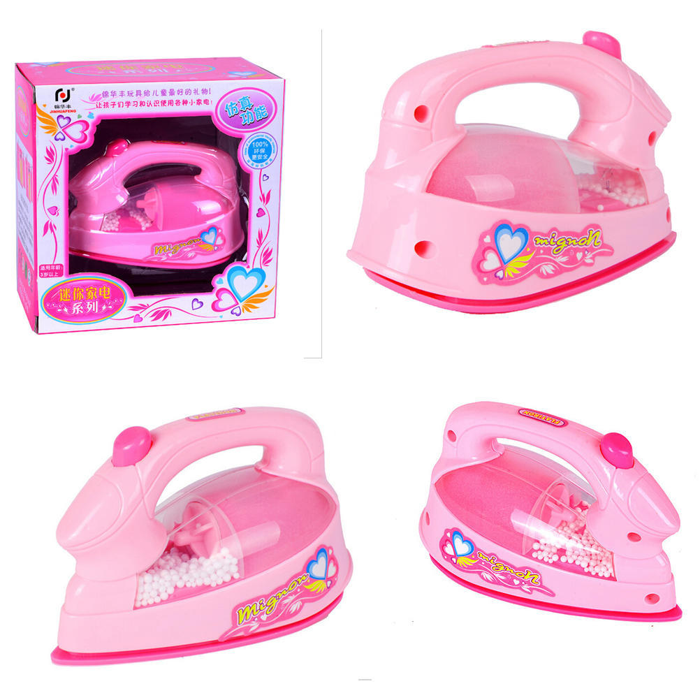 Plastic Pink Simulation Mini-Iron For Kids Pretend Play House Novelty Toy