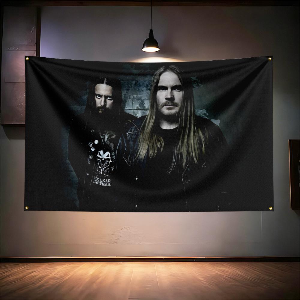 Флаг Рок-музыки 3x5 футов Для фанатов Darkthrone Баннер HD Печать Латунные люверсы Декор стены гаража, спальни, гостиной, общежития Гобелен