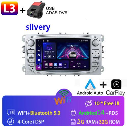 Android 14 для Ford Focus mk2 S-Max Mondeo Galaxy C-Max автомобильное радио Carplay GPS мультимедийный видеоплеер DSP AHD DVR 2din стерео