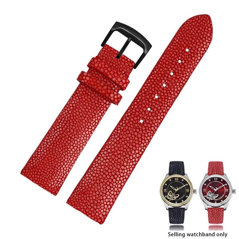 Ремешок из кожи жемчужной рыбы 20 мм 22 мм подходит для Huawei/TISSOT/Omega/Mido, мужские и женские аксессуары для часов Devil Watch, черная пряжка