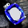 Top Quality 86.5 Ct CERTIFIED Blue Tanzanite 925 Sterling Silver Cushion Pendant MY-PD-123-NS