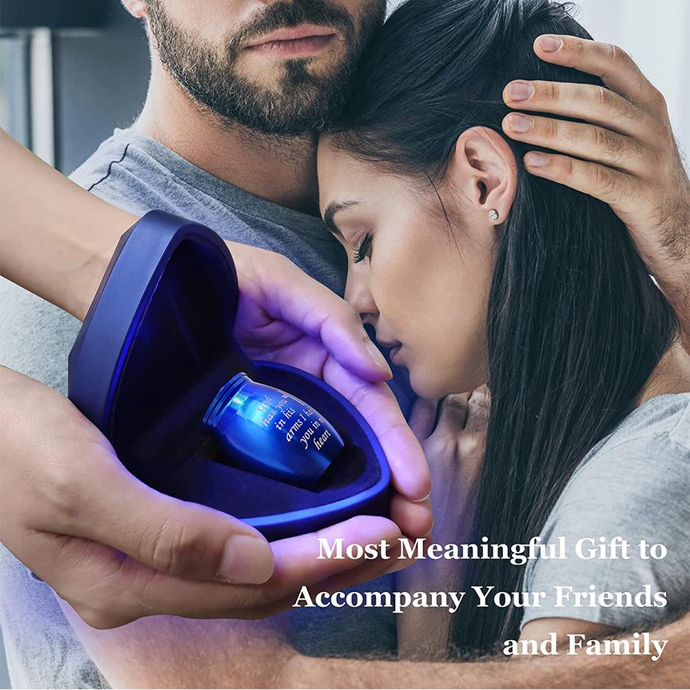 Маленькая урна для праха человека, памятная мини-урна для кремации с ожерельем-урной и бархатным мешочком