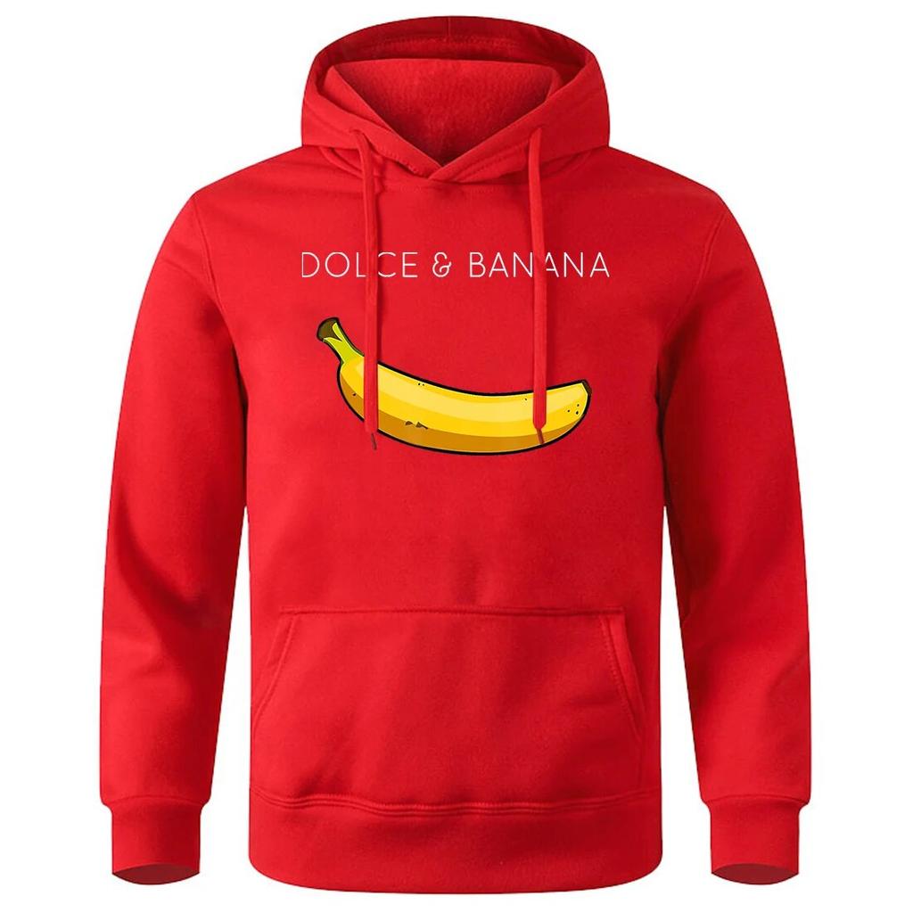 Забавные толстовки с принтом Dolce&Banana, модная новинка унисекс, новинка, толстовка унисекс, базовые повседневные универсальные толстовки, свободные объемные толстовки с капюшоном