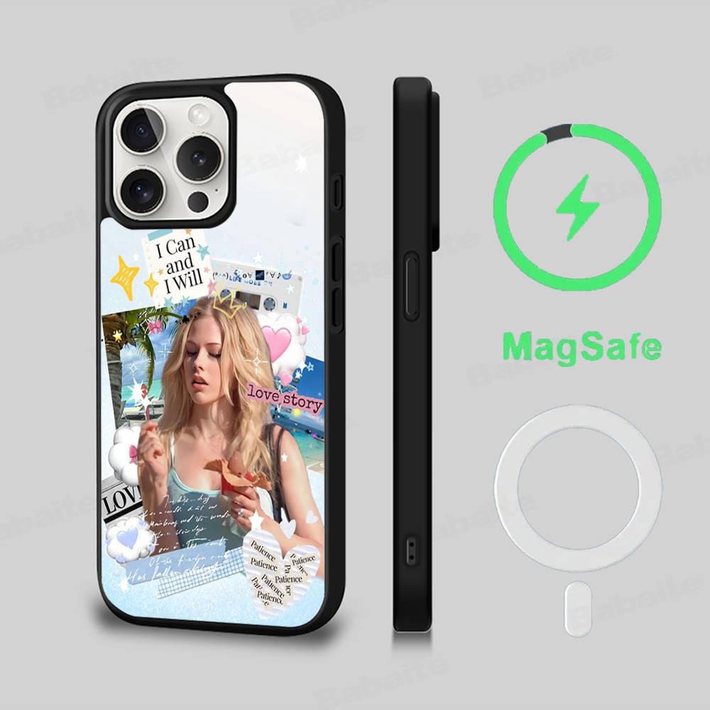 A-Avril Ramona Lavigne Phone Case Magnetic Case For IPhone 16 14 13 12 11 15 Pro Max Plus For Magsafe Wireless Charge Cover