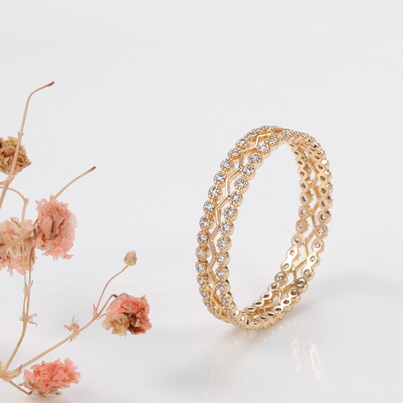 Kinel Hollow Rose Gold Color Vintage Ring For Women Zircon Wedding Ring Fine Jewelry