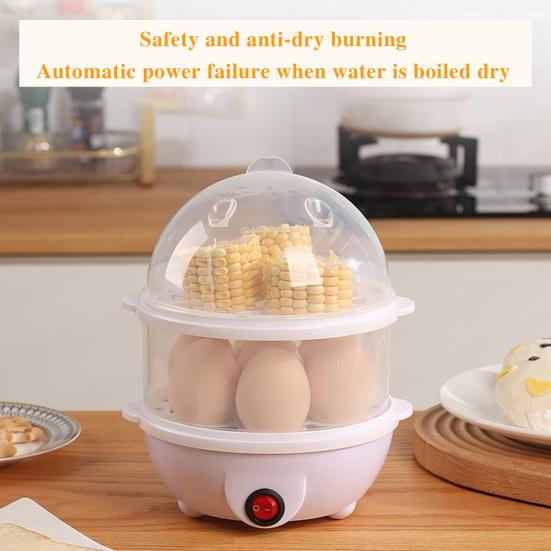 Автоматическая яйцеварка, яйцеварка большой емкости, одно-/двухслойная, 350 Вт, многофункциональная машина для приготовления вареных яиц на пару с заварным кремом