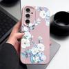 Матовый чехол для телефона с цветочным узором и текстурой из кожи для Samsung S25 Ultra S24 FE S23 S22 A36 A56 A16 A55 A26 A15 A35, тонкий противоударный мягкий чехол-накладка из ТПУ