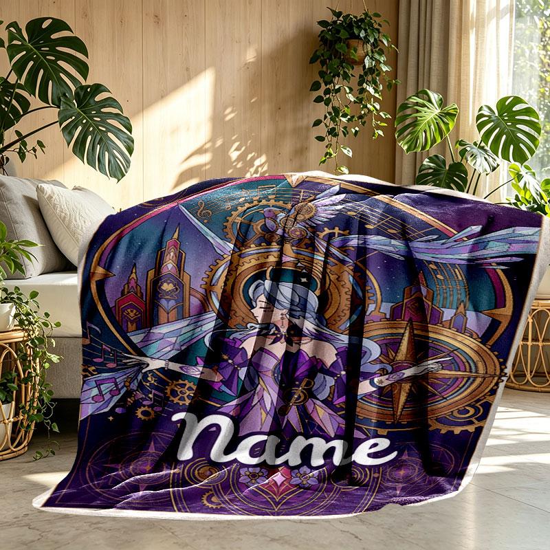 Custom Name Personalized Robin (Honkai Star Rail) Print Blanket, Home Decor, Bedroom, Sofa, Camping, Couch, Gifts for Birthday Christmas