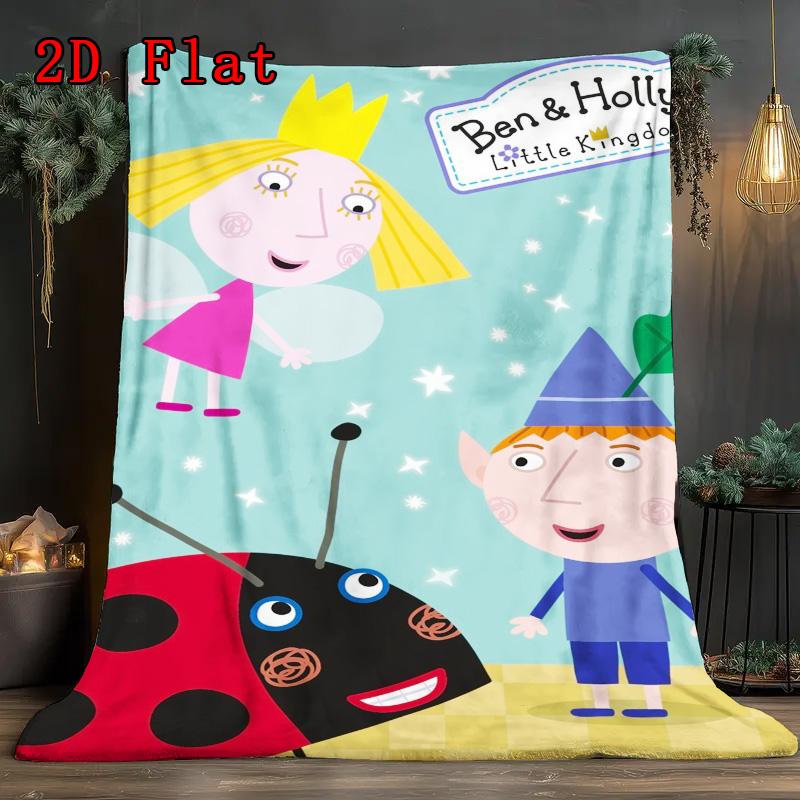 Books and Ben & Holly's Little Kingdom 2D Flat Pattern Flannel Blanket High quality All Seasons Warmth and Comfort Perfect for Christmas Gifts.NMT0928