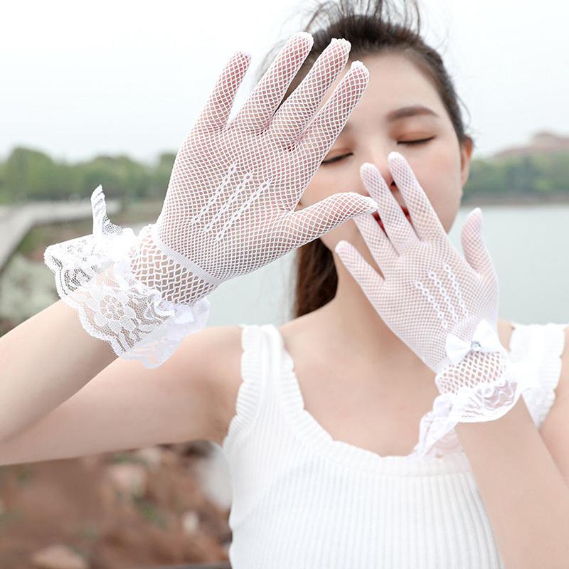 Женские церемониальные этикетные сетчатые тонкие варежки в стиле готического панка, сексуальные перчатки, черные, белые, мягкие, эластичные, для девочек, кружевные, ажурные перчатки в стиле Лолиты