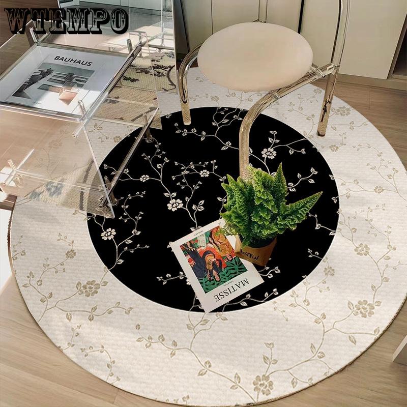 Living Room Circular Carpet Dirt Resistant Coffee Table Mat Bedroom Decoration Bedside Carpet