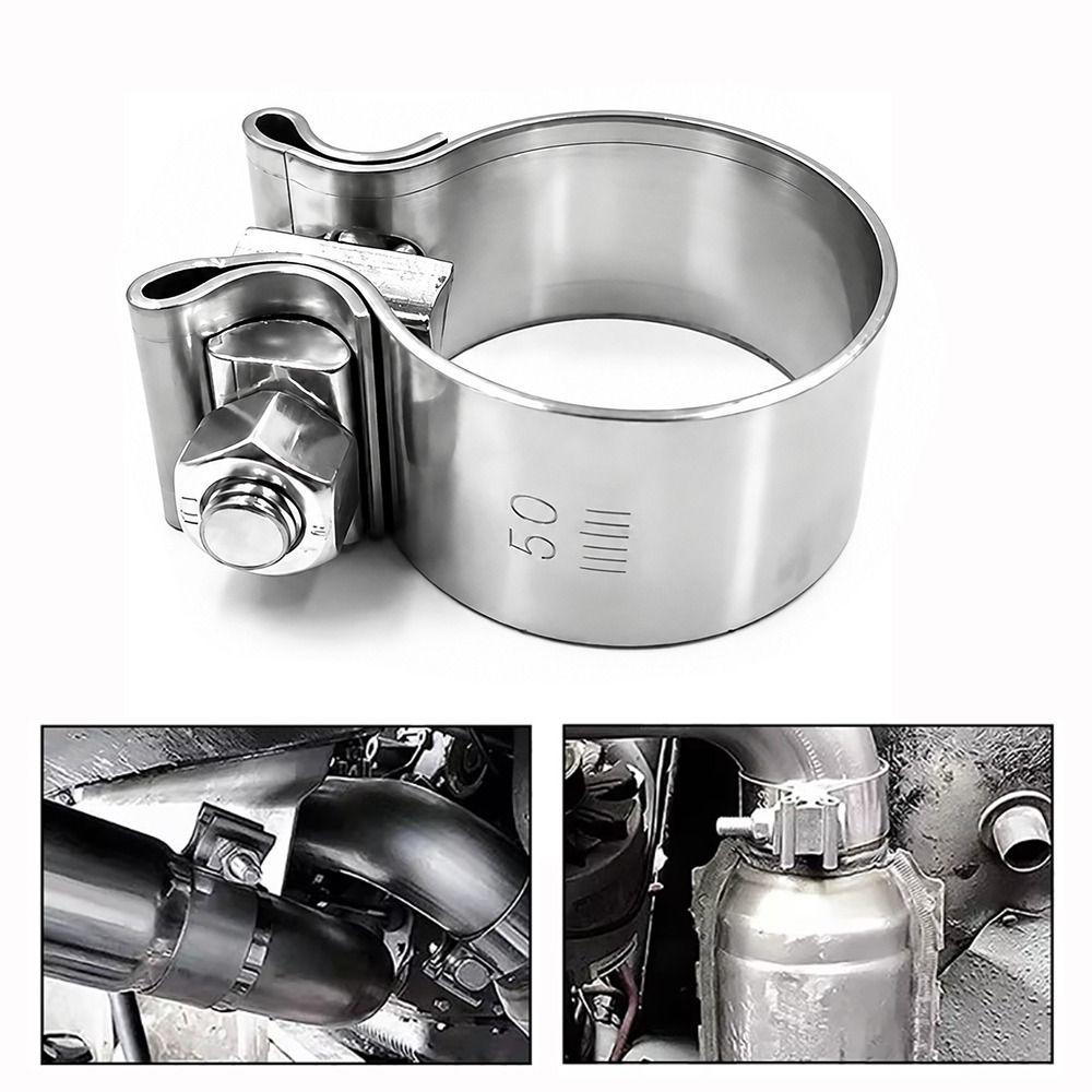 Stainless Steel Exhaust Pipe Clamp Universal Steel Pipe Clamp Strong Tube Ferrule