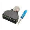 Разъем-адаптер RJ45 на 8-контактный клеммник 8P8C Сетевой кристаллический разъем Винтовой клеммник Контакт из медного сплава Винтовое подключение