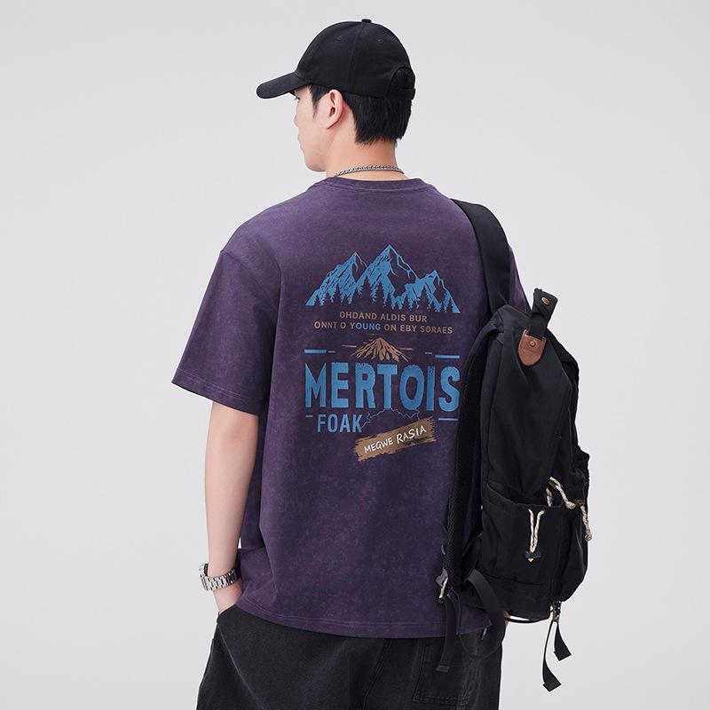 Новая американская футболка с коротким рукавом из чистого хлопка для мужчин на лето