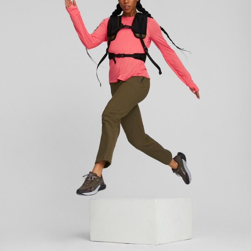 Puma Футболка Seasons High-End Outdoor Series с логотипом, круглым вырезом и длинным рукавом, женские топы, оранжевого цвета 522576-35