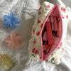 Storage Organizer Floral Puffy Quilted Makeup Bag Toiletry Handbag for Women Girls